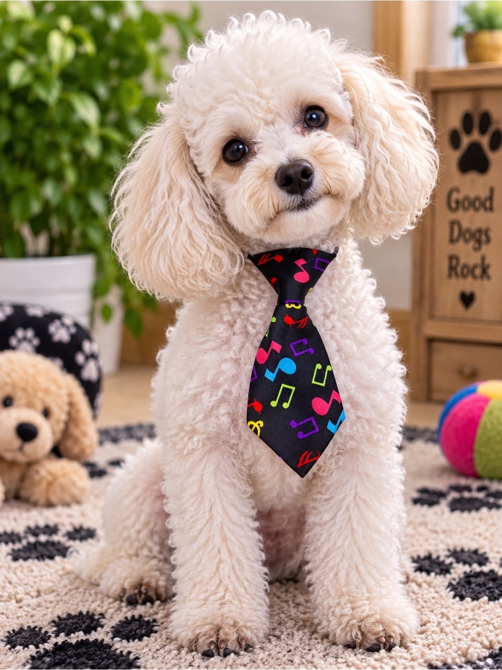 Music Notes Pet Neck Tie Cute Colorful Dog Cat Necktie Fashion Accessory